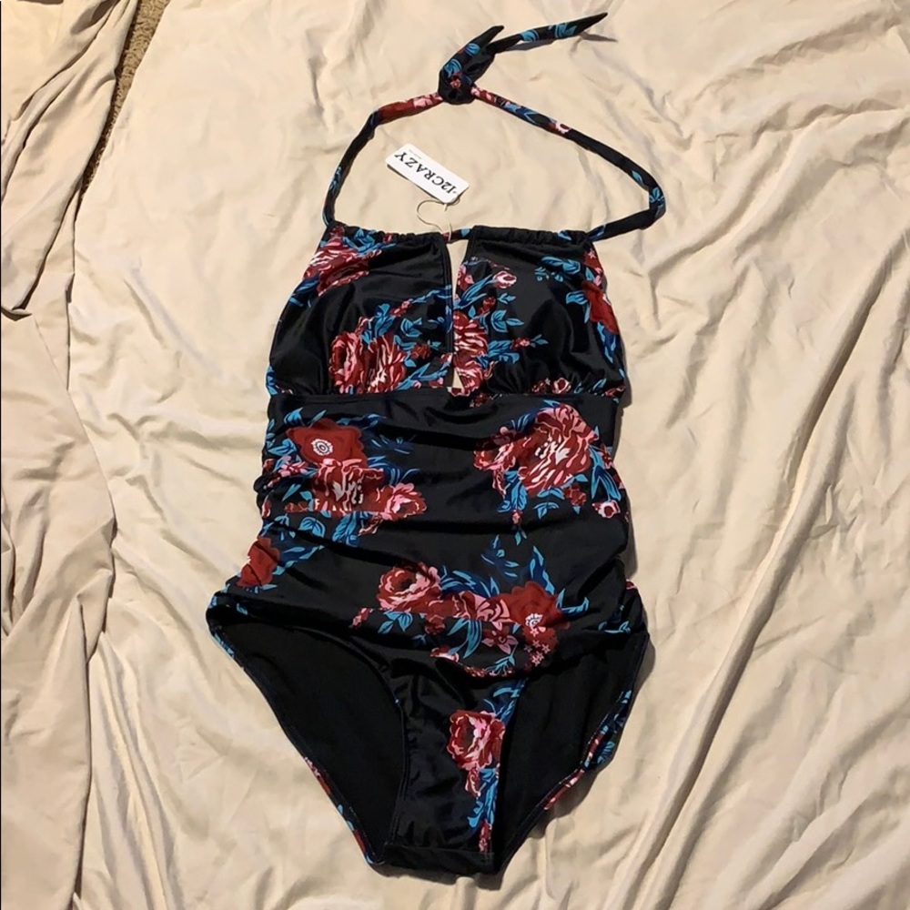 I2Crazy Tummy Control V Neck Halter Swimsuit